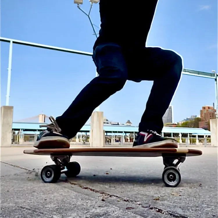 Skateboarder riding a longboard